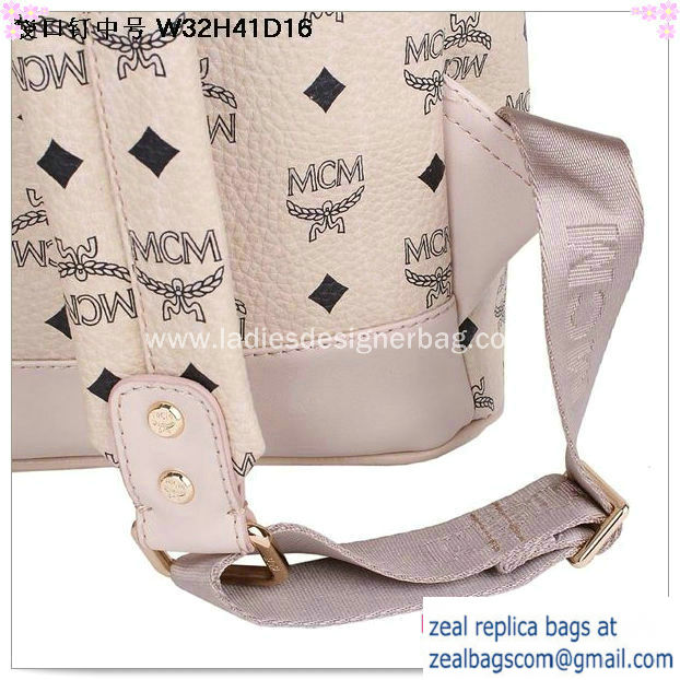 High Quality Replica MCM Medium Top Studs Backpack MC4232 Beige - Click Image to Close